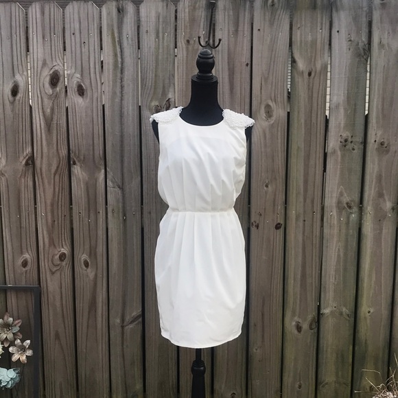 Ark & Co. - White Beaded Cocktail Dress - M - Picture 1 of 5